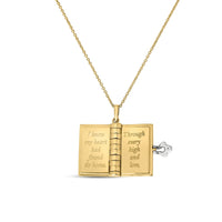 Roberto Coin 18K Yellow/White Gold Tiny Treasures Love Story Book Necklace - NAGI