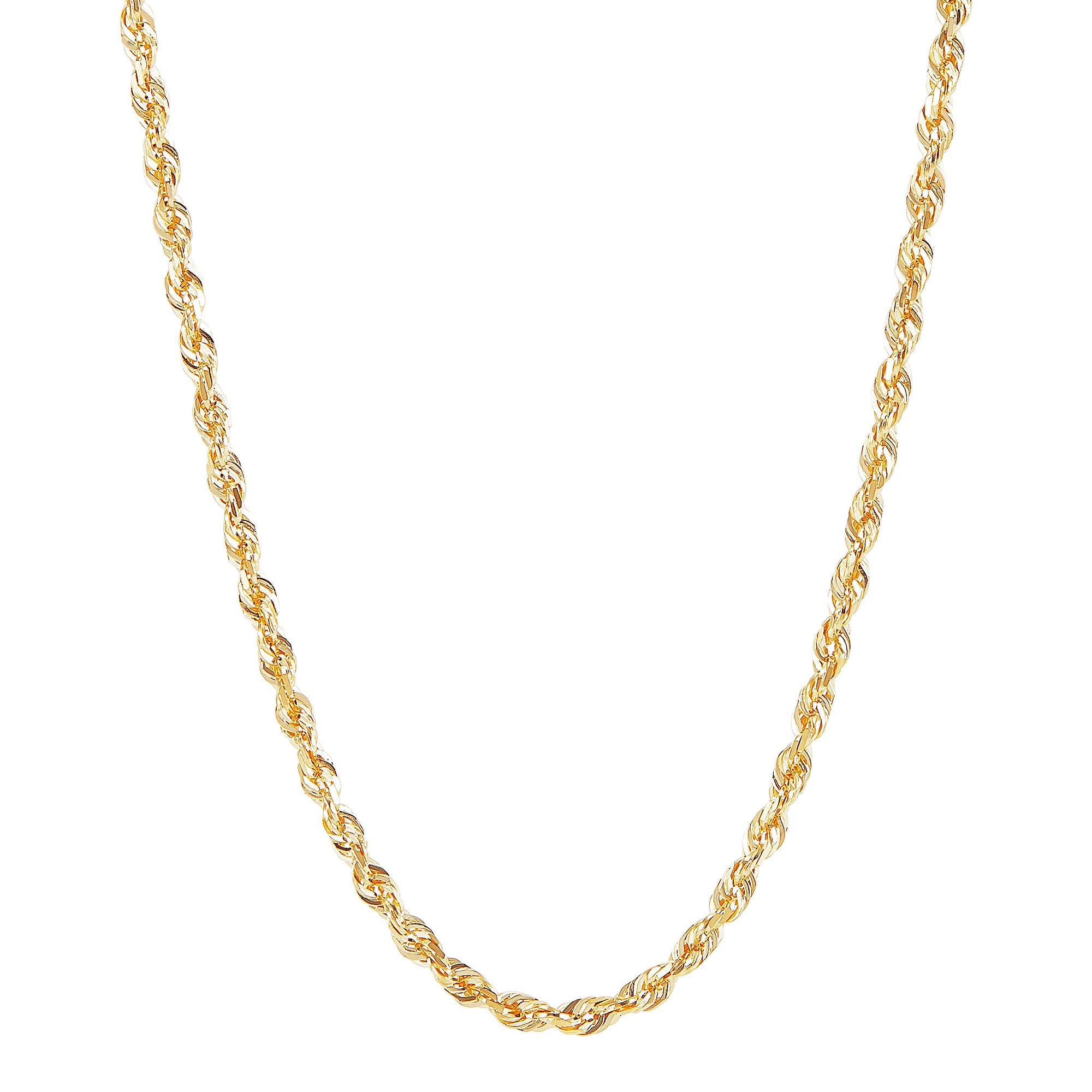 14K Yellow Gold Dual Glitter Rope chain