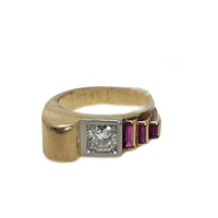 Pre-Owned 18K Yellow Gold and Platinum Ruby and Diamond Ring