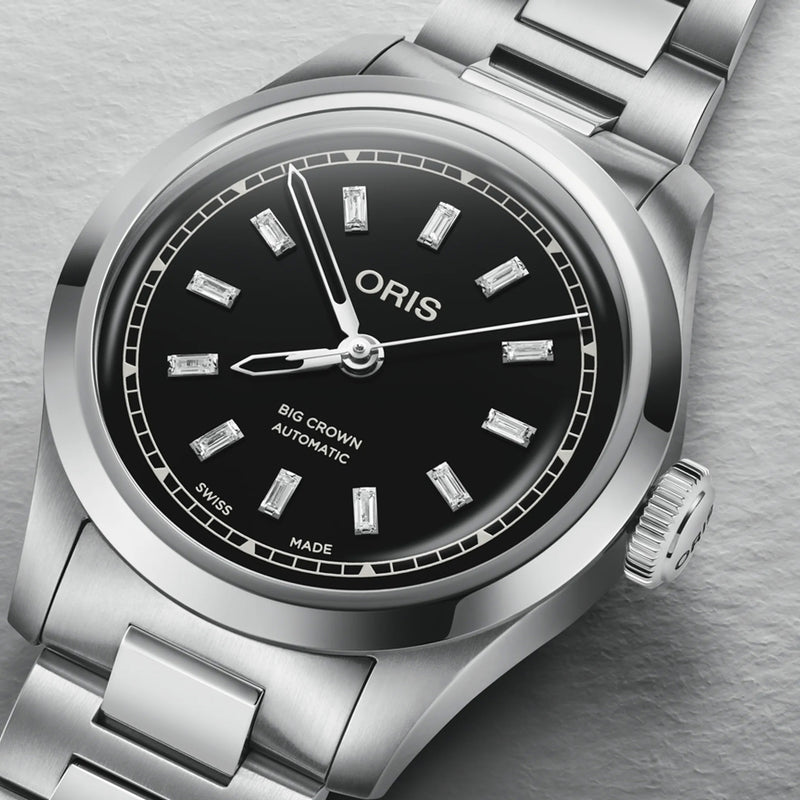 Oris Big Crown Diamonds 34MM Black Dial Watch