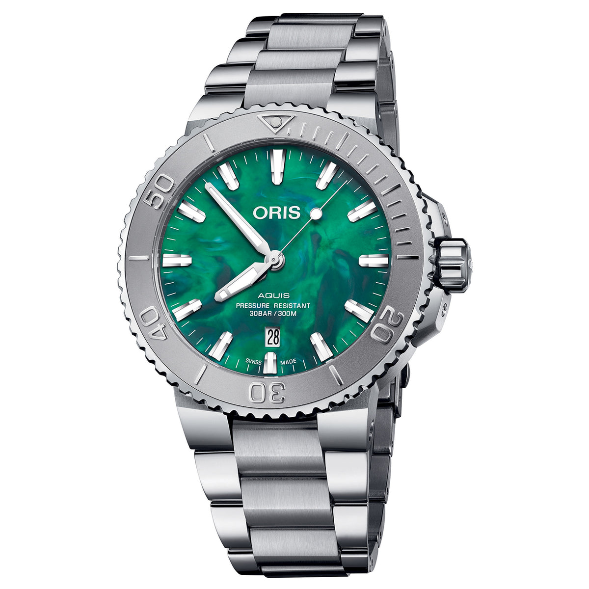 Oris Aquis X Bracenet 43.50MM Green Dial Watch