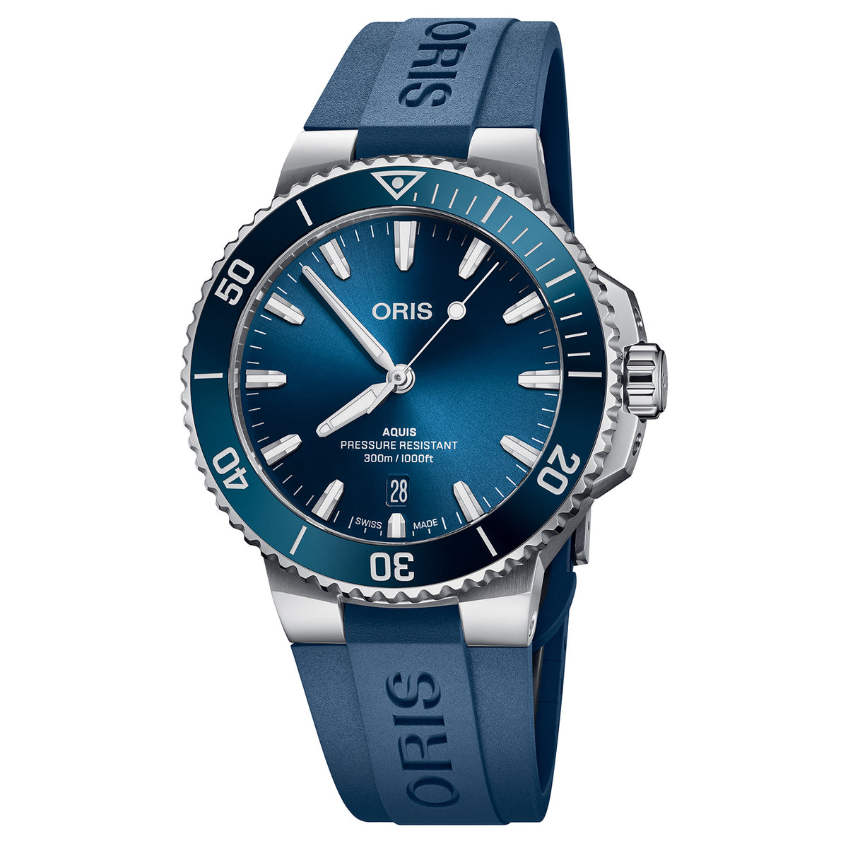Oris Aquis Date 41.50MM Blue Dial Automatic Blue Rubber Watch