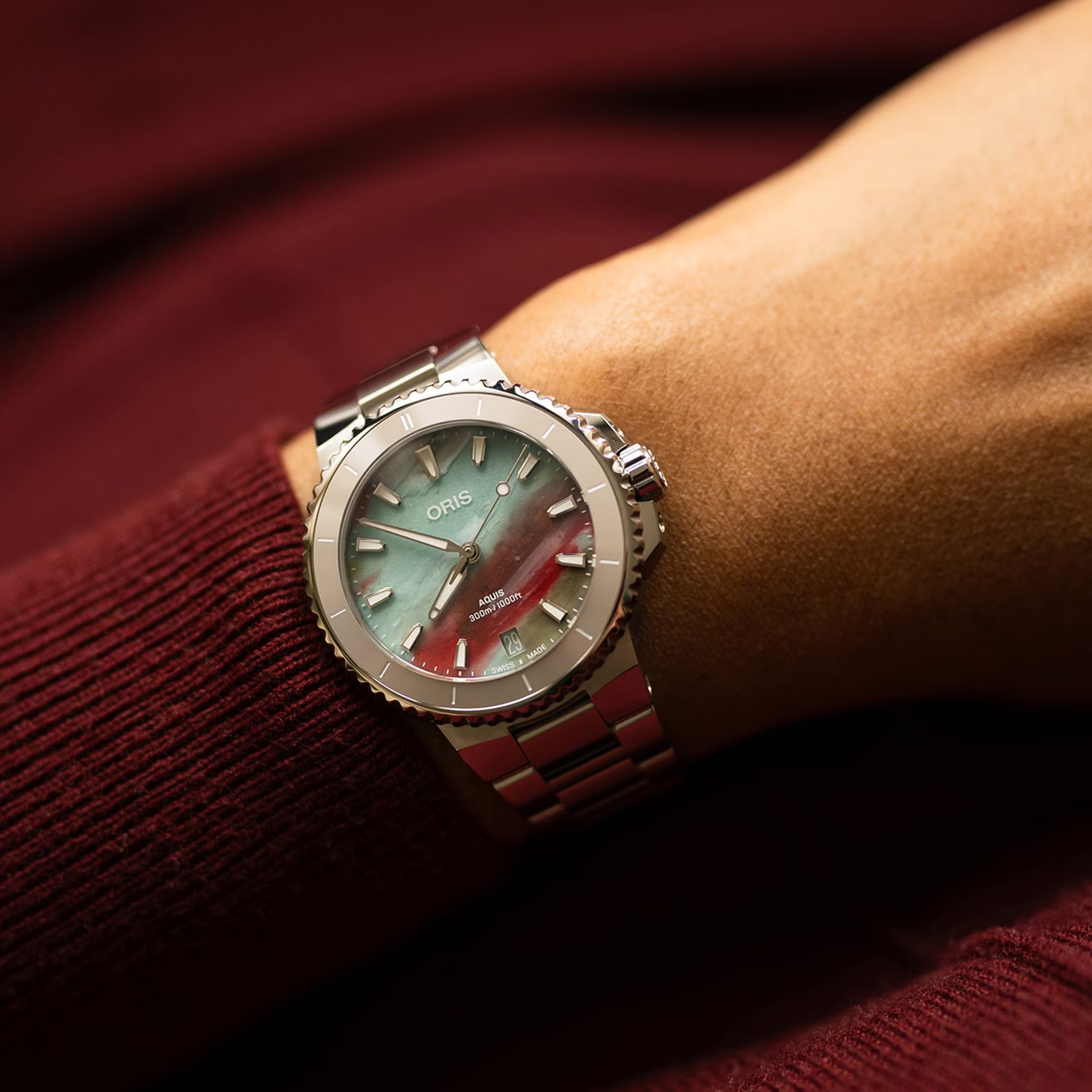 Oris Aquis Date Upcycle 36.5MM Multicolored Dial Watch