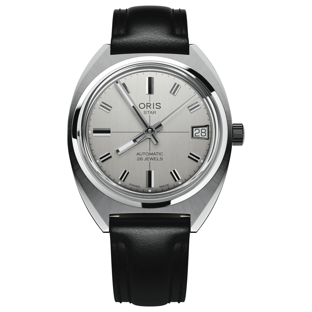 Oris Star Edition 35MM Grey Dial Black Strap Watch