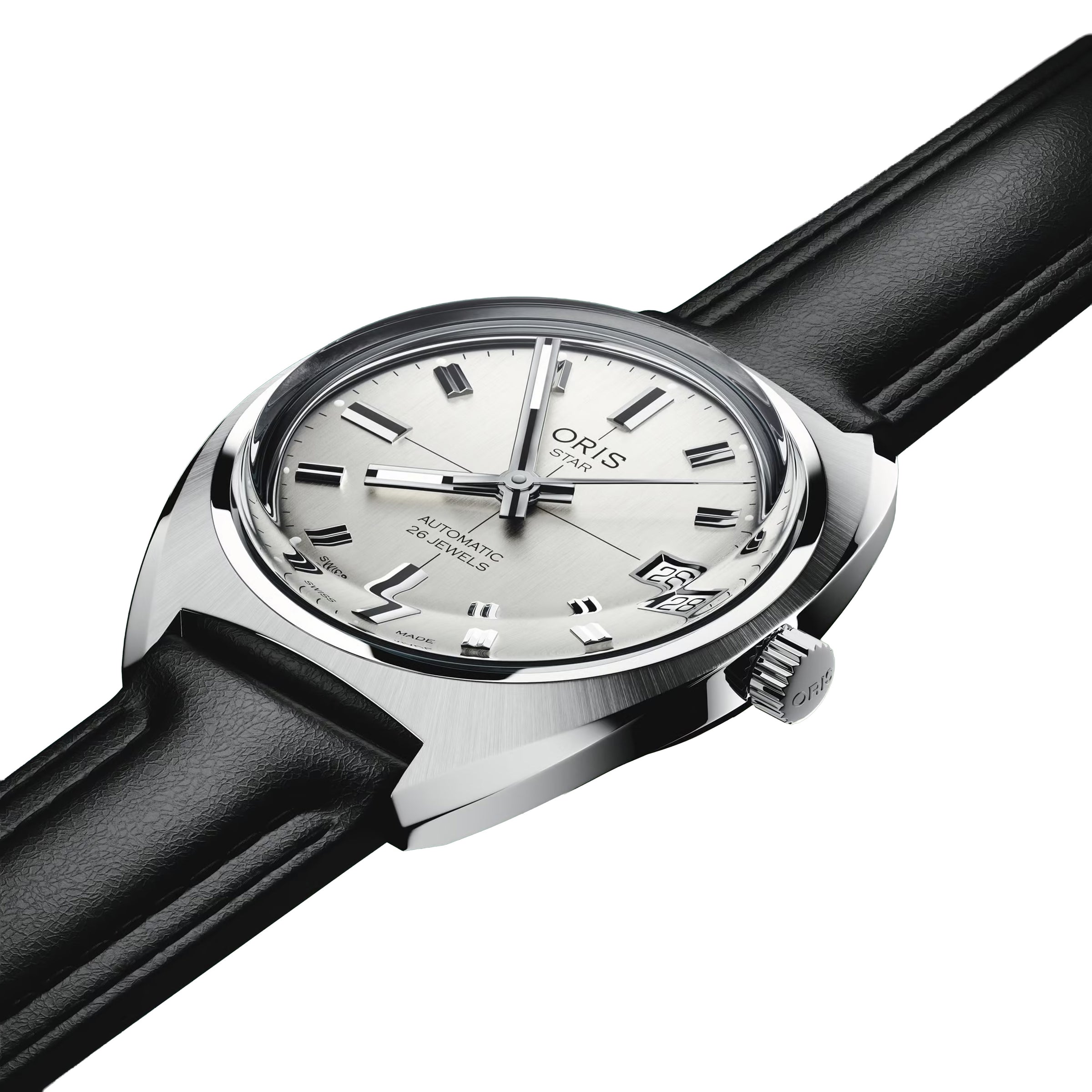 Oris Star Edition 35MM Grey Dial Black Strap Watch