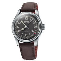 Oris Big Crown Pointer Date Black Dial 40mm Steel Brown Leather Watch