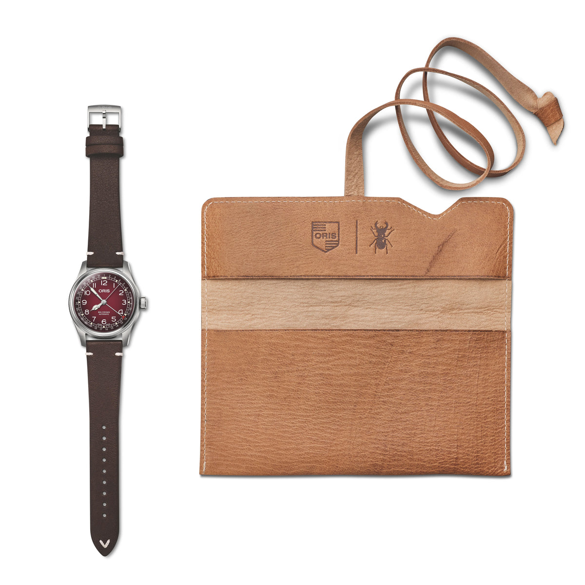 Oris Big Crown X Cervo Volante 38MM Burgundy Dial Automatic Watch - NAGI