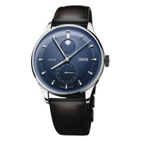 Oris Artelier Complication Midnight Blue Dial Brown Leather Watch