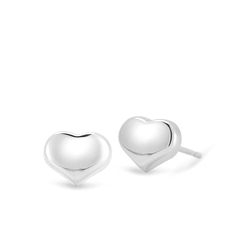 Roberto Coin 18K White Gold Puffed HeartStud Earrings - NAGI
