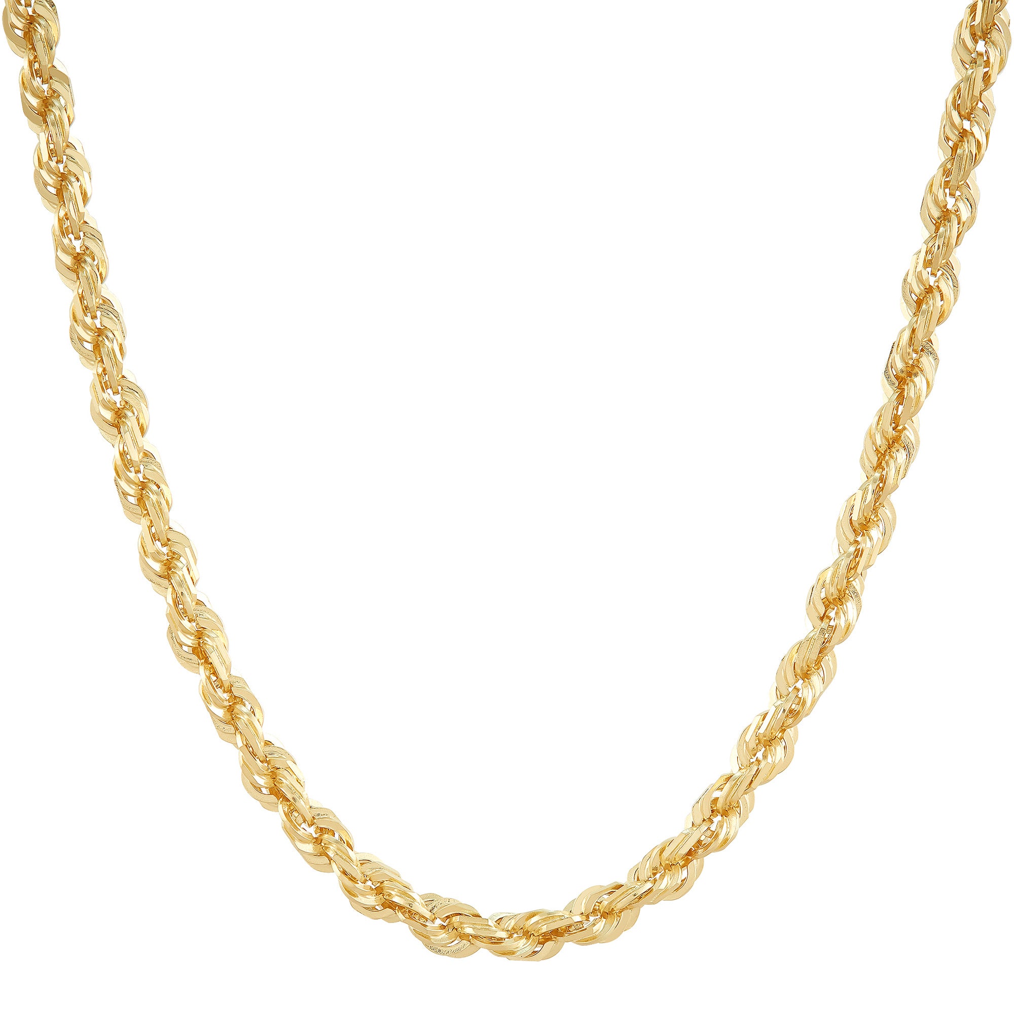 14K Yellow Gold Glitter Rope Chain, 20 Inches