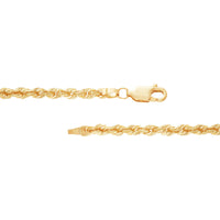 14K Yellow Gold Glitter Rope Chain, 20 Inches