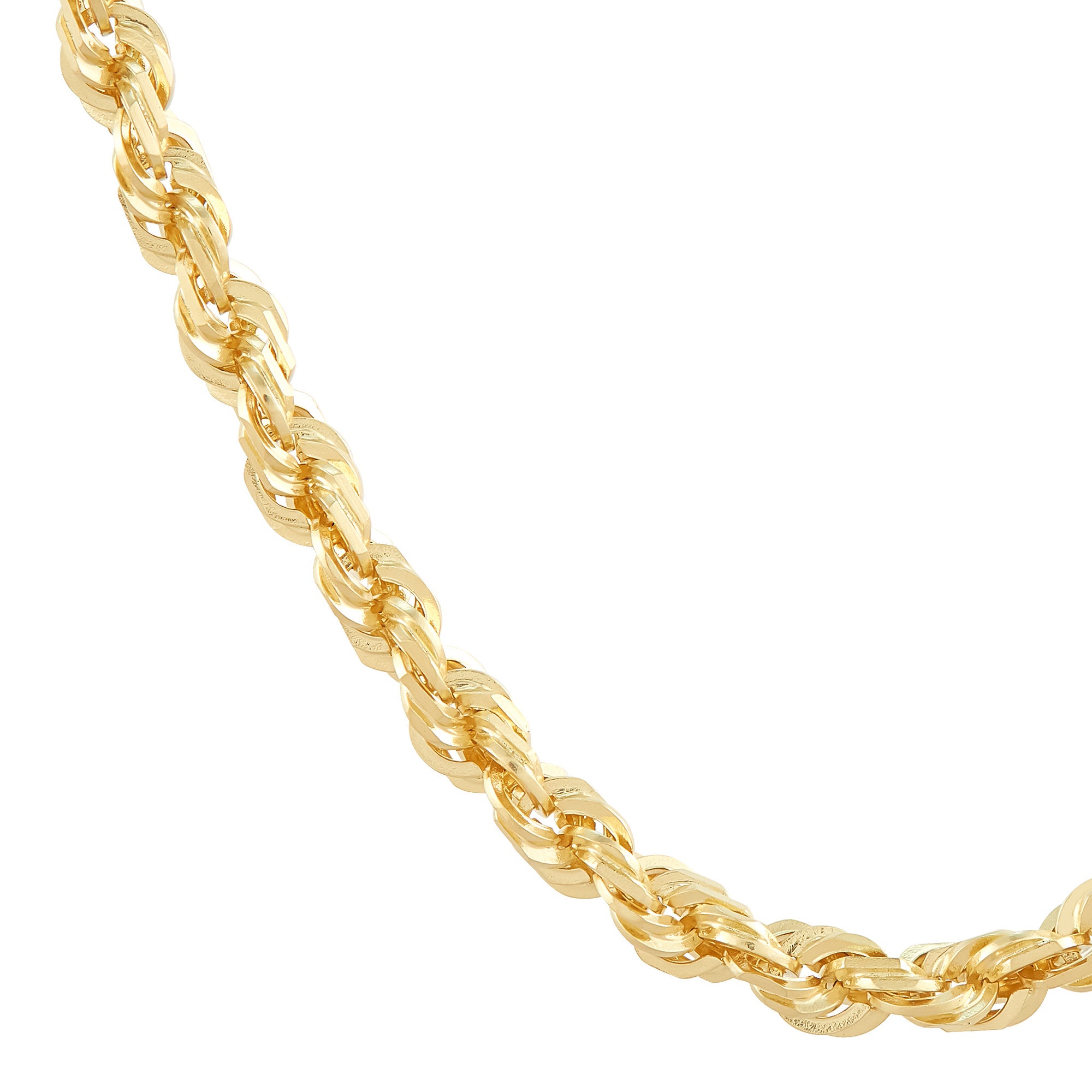 14K Yellow Gold Glitter Rope Chain, 20 Inches