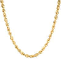 14K Yellow Gold Glitter Rope Chain 24 Inches - NAGI