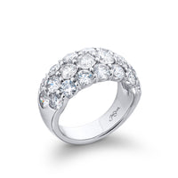 JB Star Platinum Shared Prong Set 3 Rows of Round Cut Diamond Band - NAGI