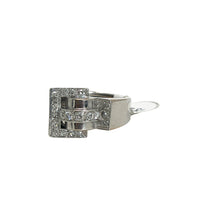 Pre-Owned 18K White Gold Buckle Diamond Ring