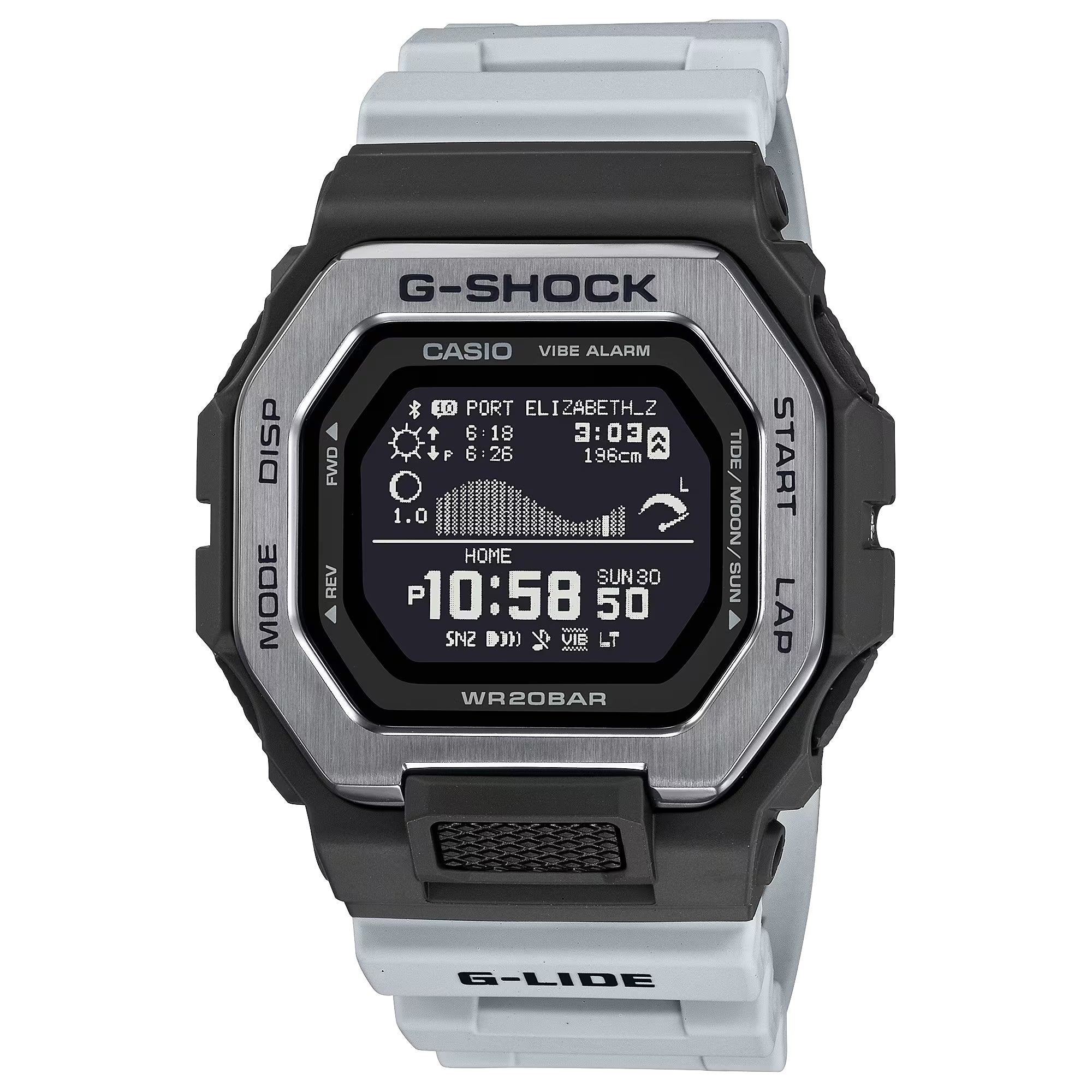 Casio G-SHOCK G-LIDE GBX100TT-8 Grey Monochrome Surf Surfer Men's Tide Watch