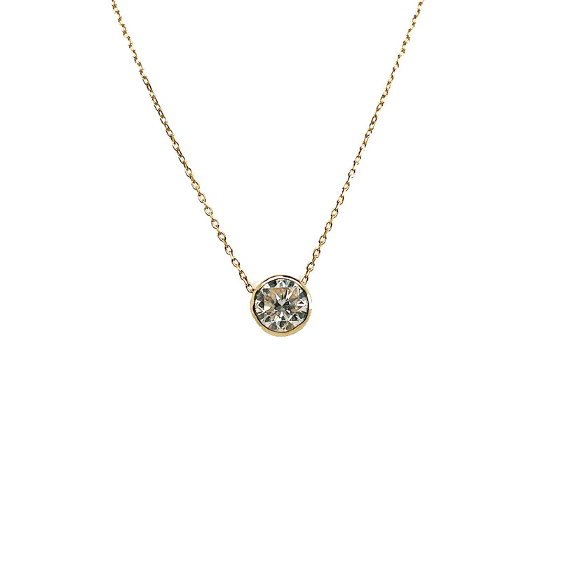 Pre-Owned 18K Yellow Gold Bezel Set Diamond Necklace - NAGI