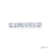 JB Star Platinum East West Eternity Emerald & Round Cut Diamond Band