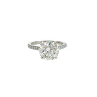 Platinum Hidden Halo 3.66 Carat Round Center Engagement Ring
