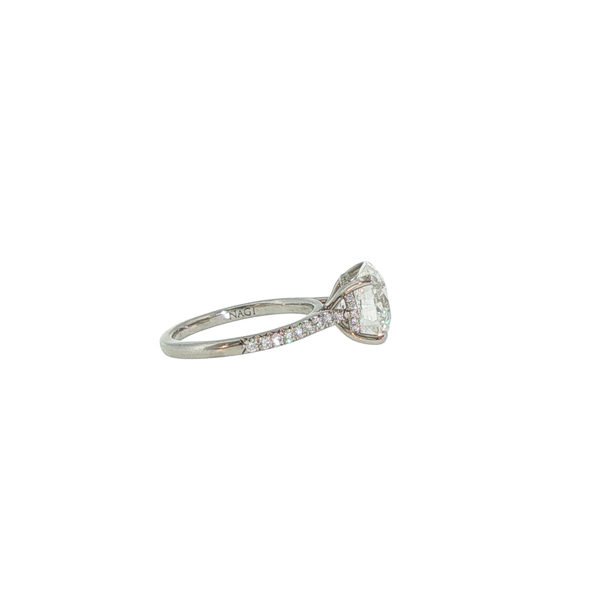 Platinum Hidden Halo 3.66 Carat Round Center Engagement Ring