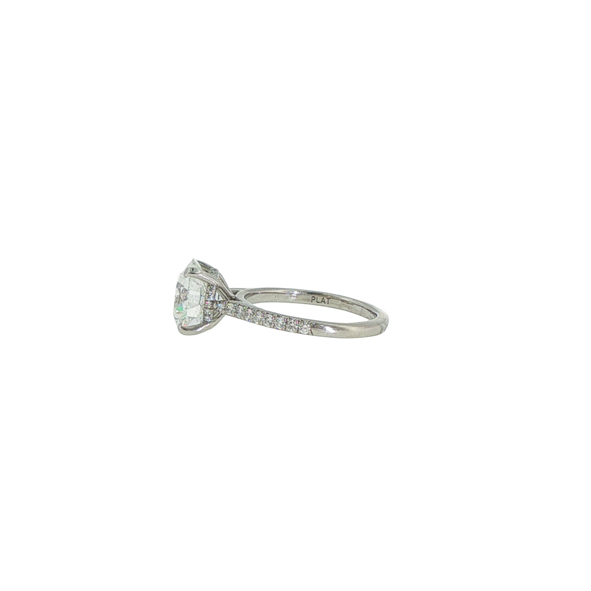 Platinum Hidden Halo 3.66 Carat Round Center Engagement Ring