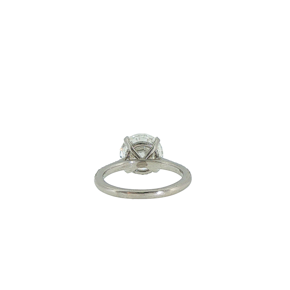 Platinum Hidden Halo 3.66 Carat Round Center Engagement Ring