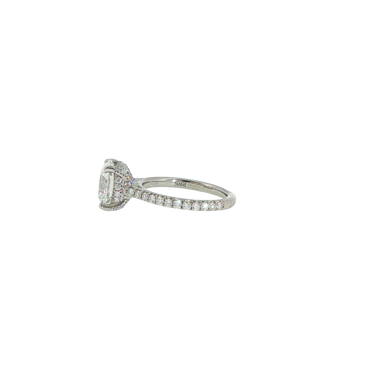 Platinum Hidden Halo 3.34 Carat Round Diamond Engagement Ring