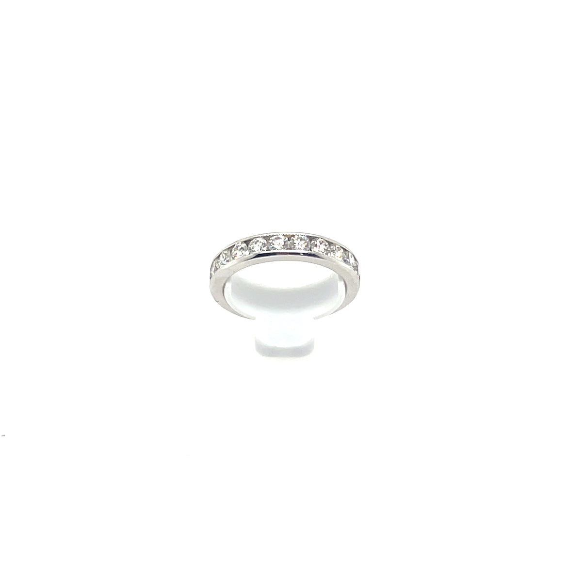18K White Gold Channel Set Diamond Eternity Band