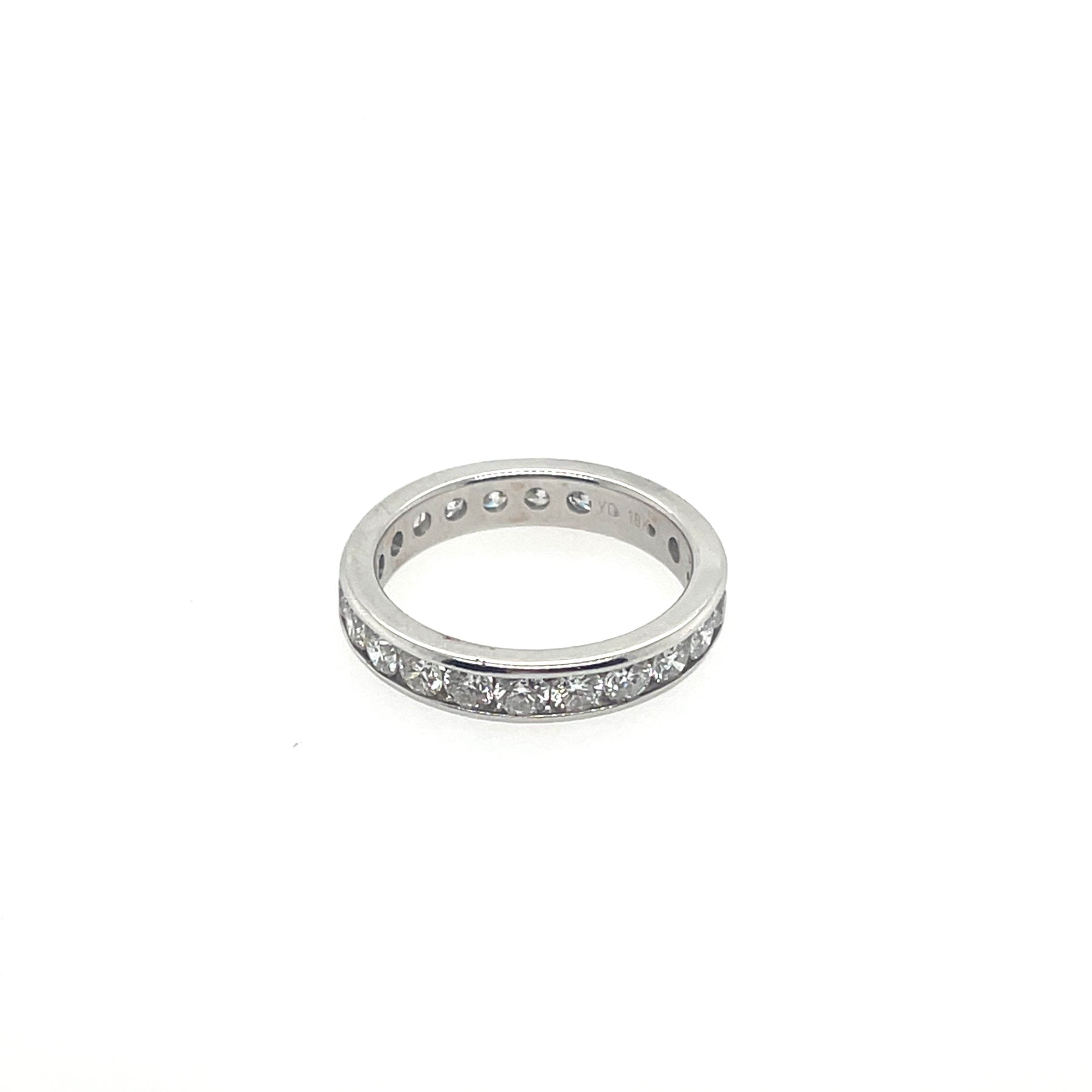 18K White Gold Channel Set Diamond Eternity Band