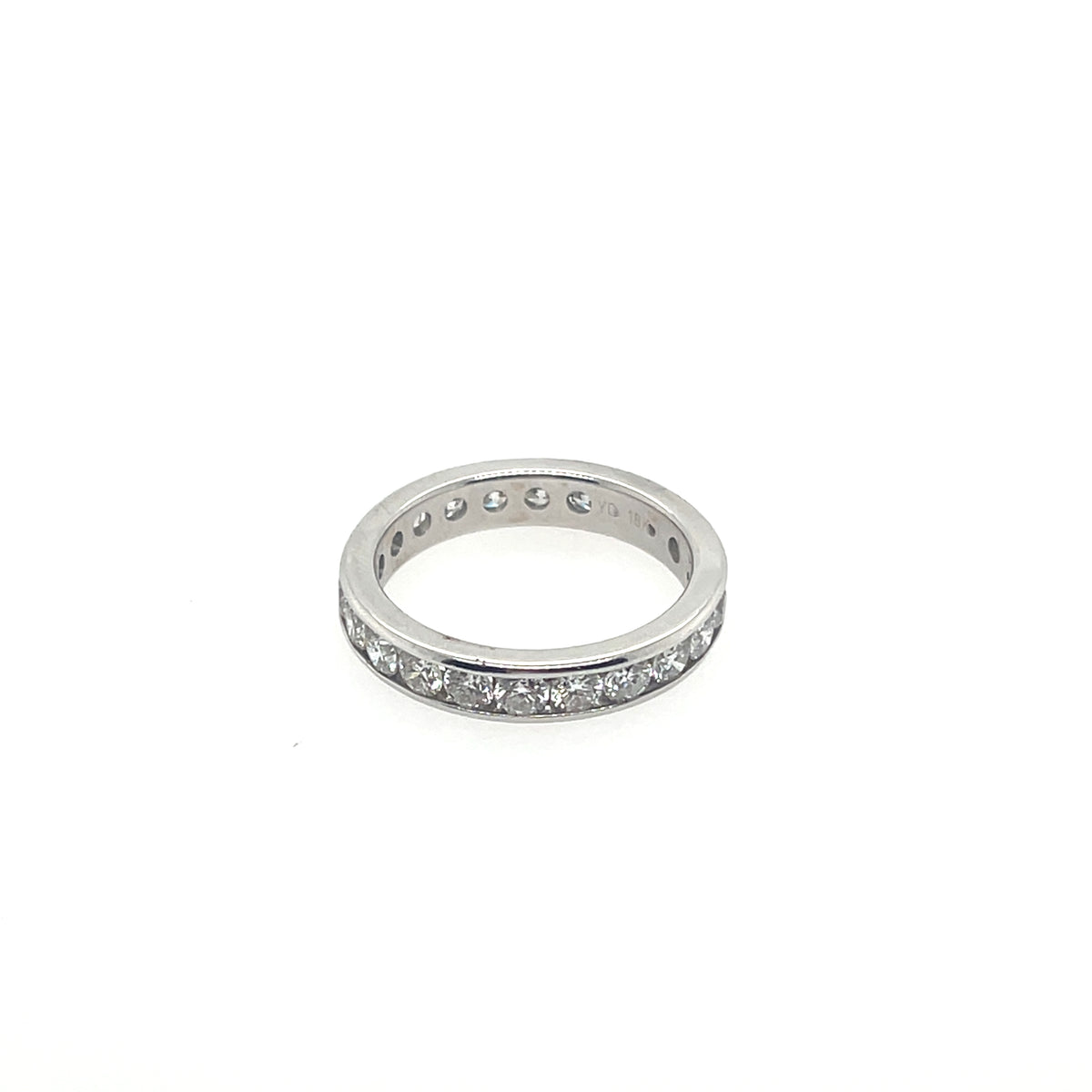 18K White Gold Channel Set Diamond Eternity Band