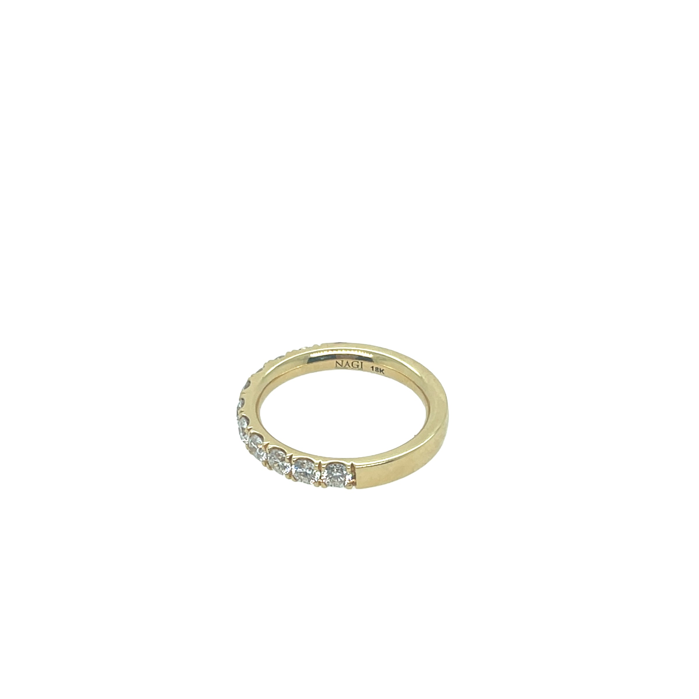 18K Yellow Gold Light Scoop Diamond Band 1.00 Carat - NAGI
