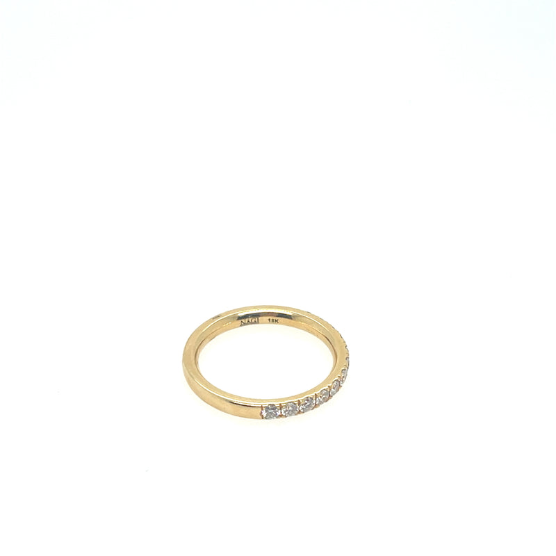 18K Yellow Gold Light Scoop Set Diamond Band .50 Carats - NAGI