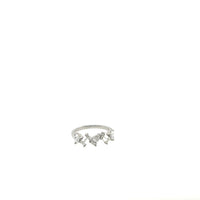 Platinum ring with Pear and Emerald Cut Diamonds