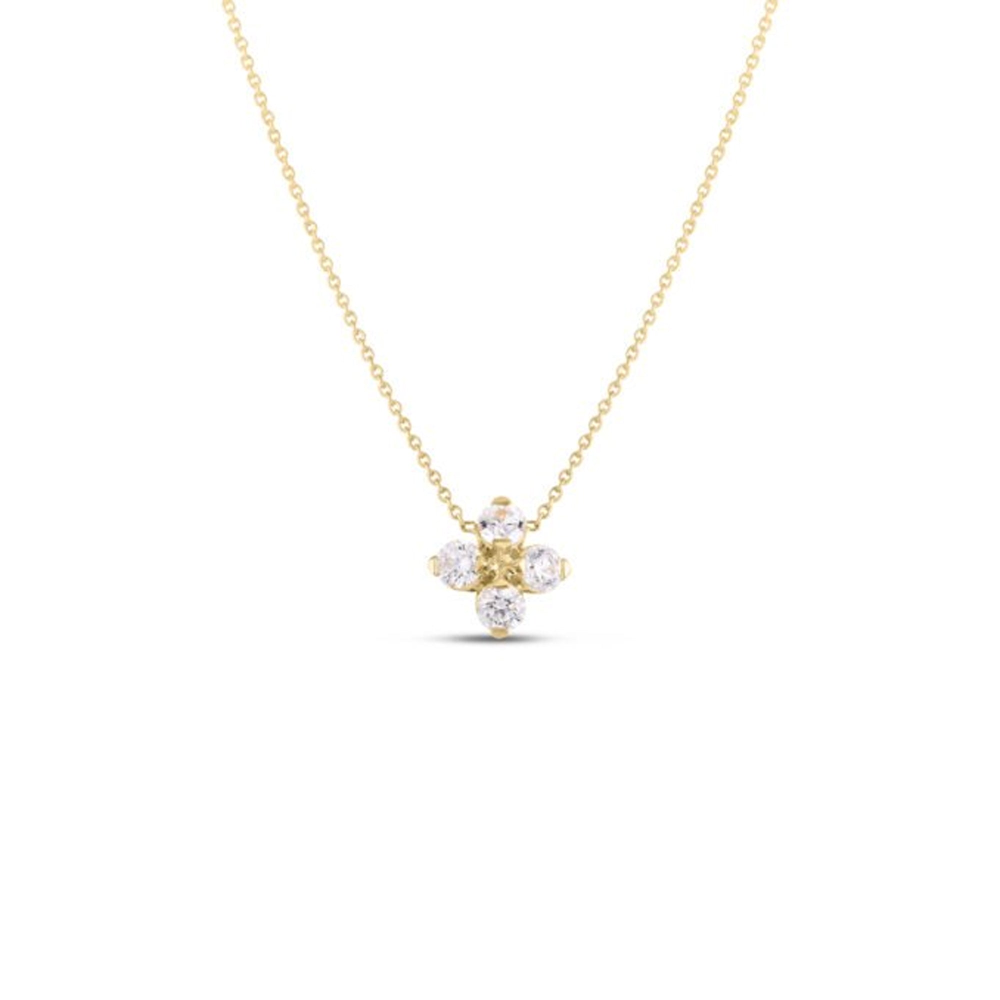 Roberto Coin 18K Yellow Gold Love in Verona Flower Necklace