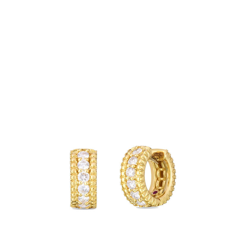 Roberto Coin 18K Yellow Gold Siena Diamond Huggy Hoop Earrings