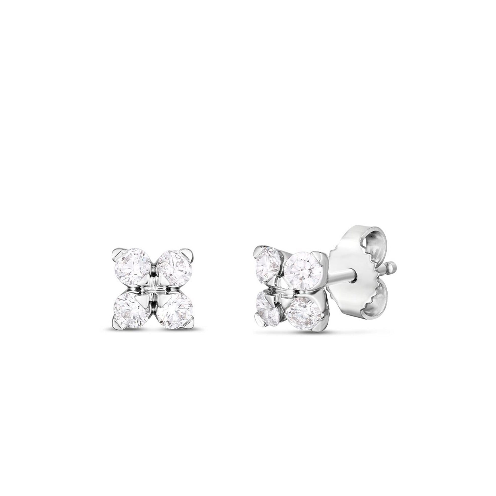Roberto Coin 18K White Gold Diamond Stud Earrings - NAGI