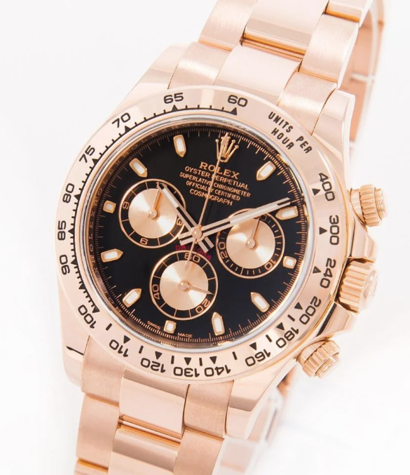 Pre-Owned Rolex 40MM 18K Rose Gold Daytona Black Dial Watch