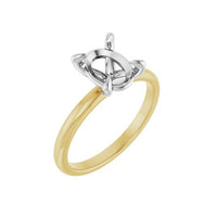 14K Yellow and White Gold Oval Engagement Ring Mounting