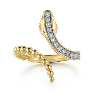 Gabriel 14K Yellow Gold Bujukan Diamond Open Snake Ring