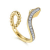 Gabriel 14K Yellow Gold Bujukan Diamond Open Snake Ring