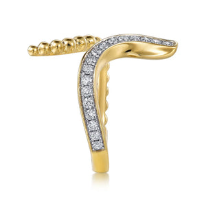 Gabriel 14K Yellow Gold Bujukan Diamond Open Snake Ring