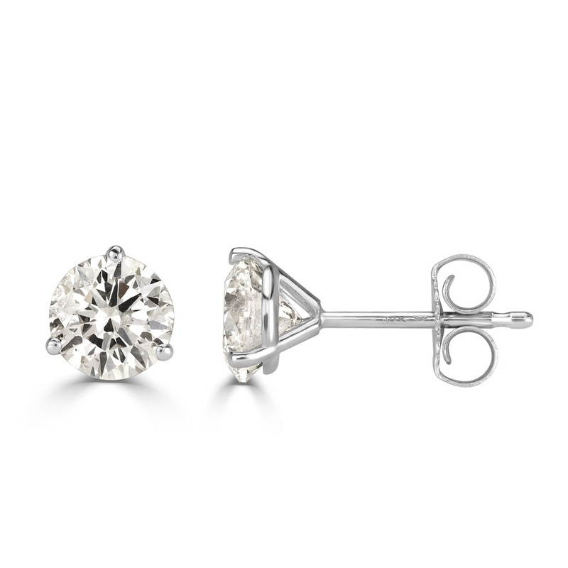 14K White Gold 1.09 Carat Lab-Grown Diamond Stud Earrings