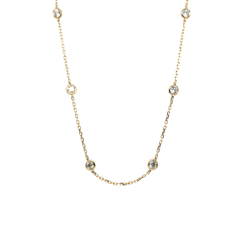 14K White Gold 1.57 Carat Diamond by the Yard Necklace