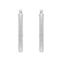 14K White Gold 3x30MM Hoop Earrings img3