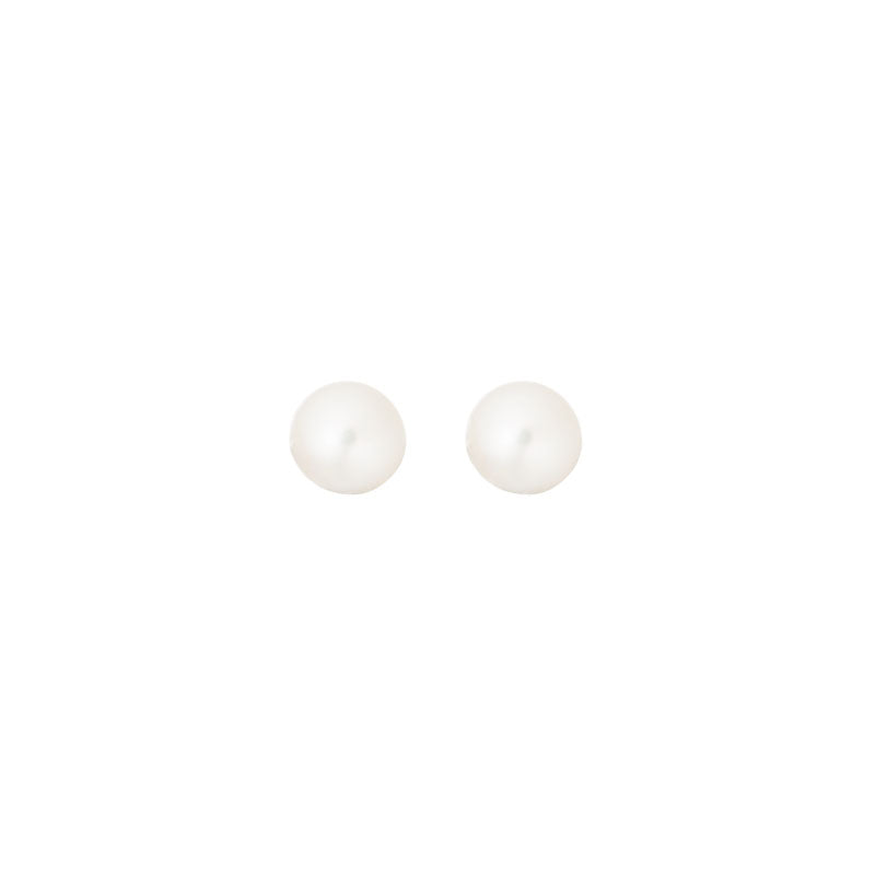 14K White Gold 4MM Freshwater Pearl Stud Earrings