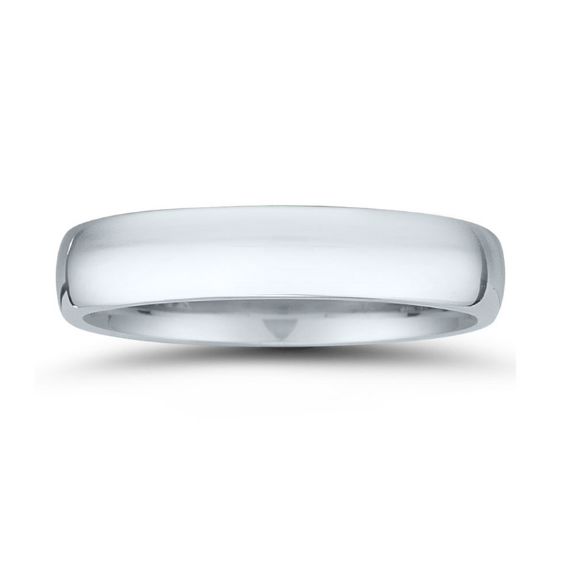 14K White Gold 5MM High Dome Wedding Band