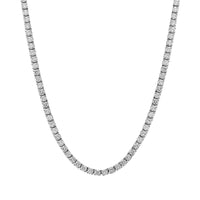 14K White Gold Classic Diamond Tennis Necklace 23" Long