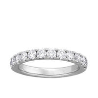14K White Gold Prong Sharing Round Lab-Grown Diamond Band img1