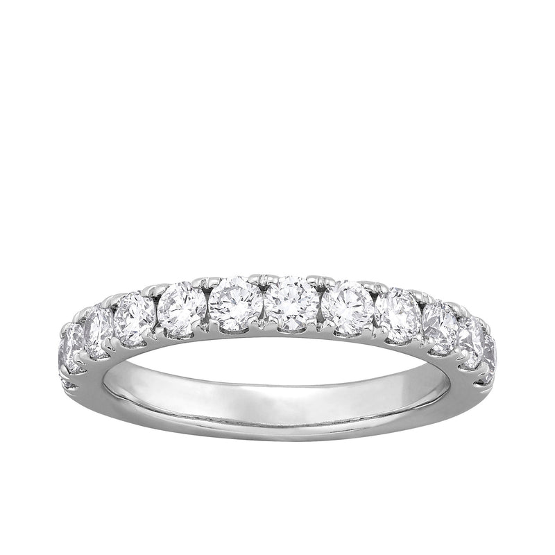 14K White Gold Prong Sharing Round Lab-Grown Diamond Band img1