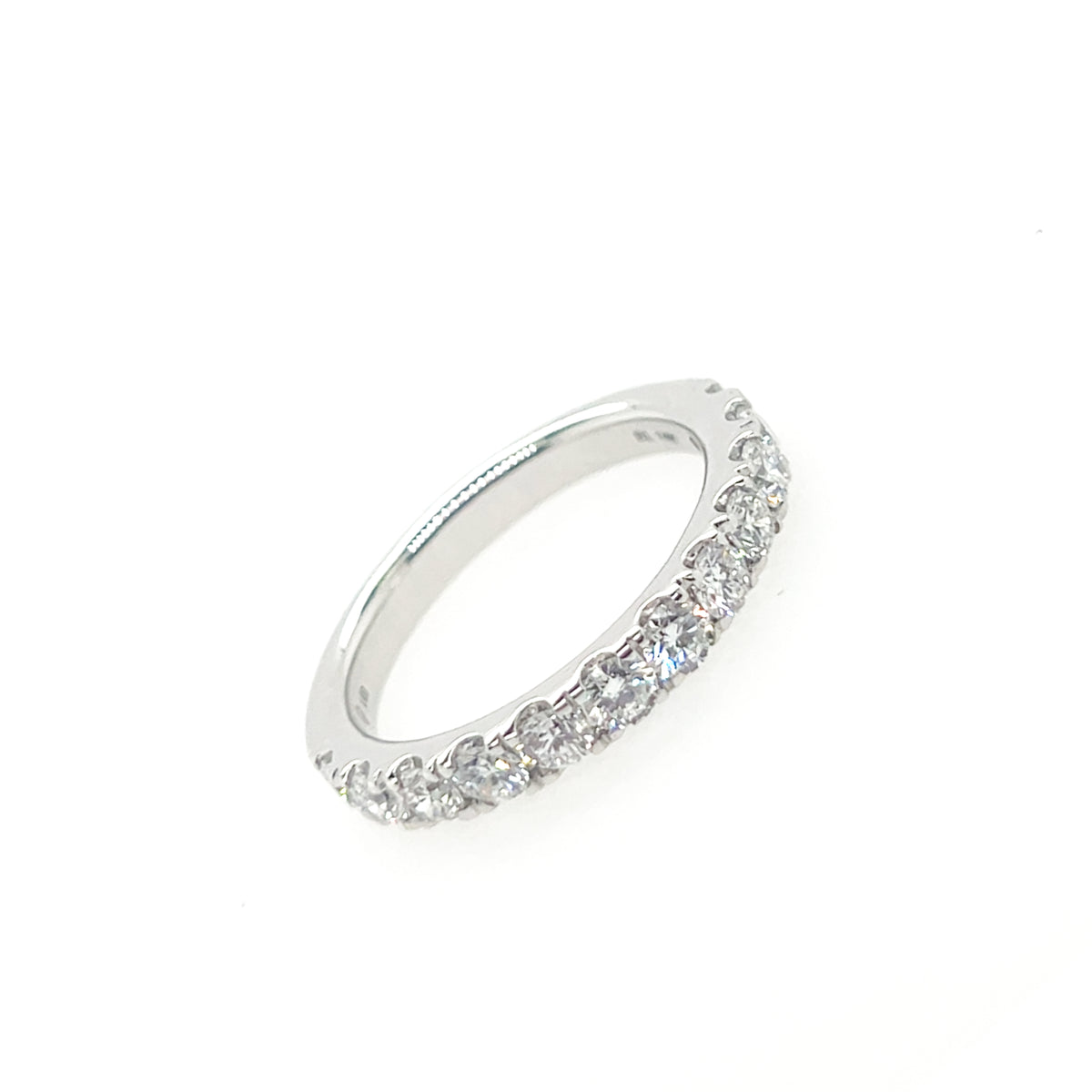 14K White Gold Prong Sharing Round Lab-Grown Diamond Band img2